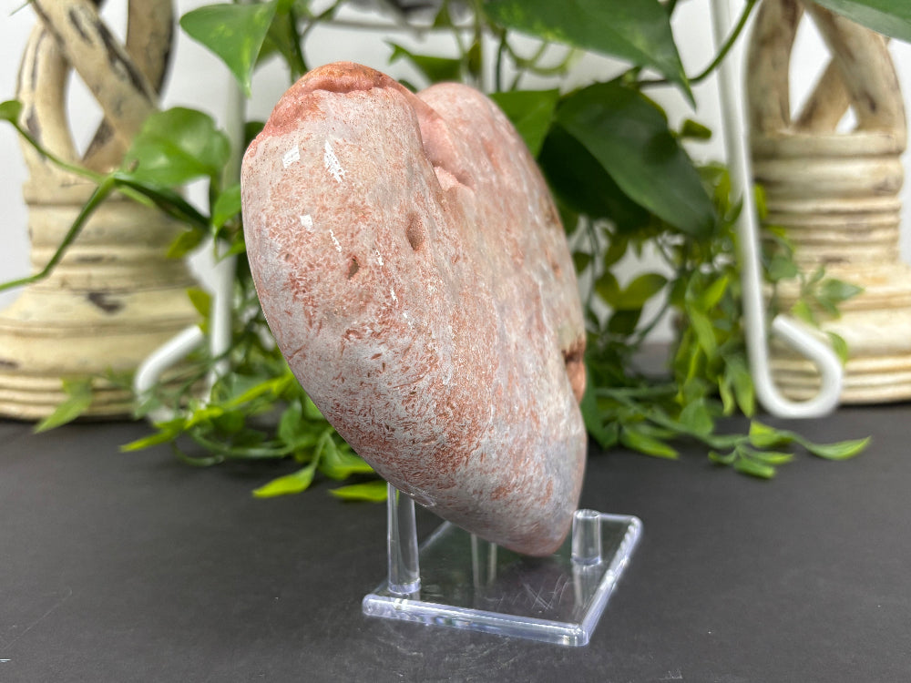 Pink Amethyst Heart Shaped Crystal - Gem Avenue