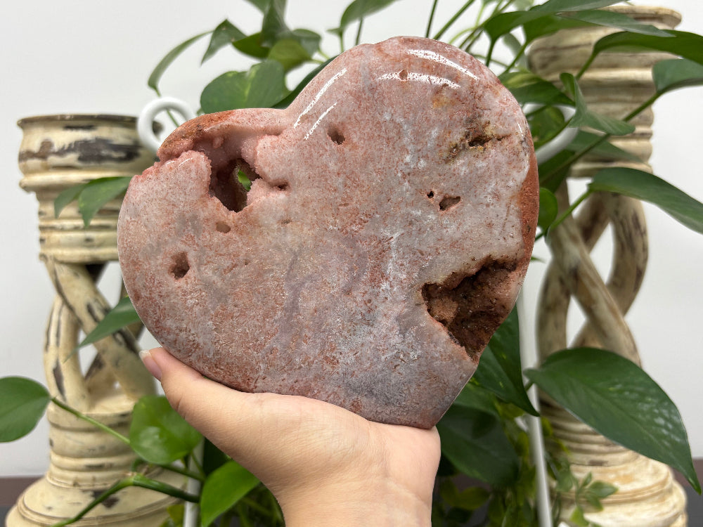 Pink Amethyst Heart Shaped Crystal - Gem Avenue