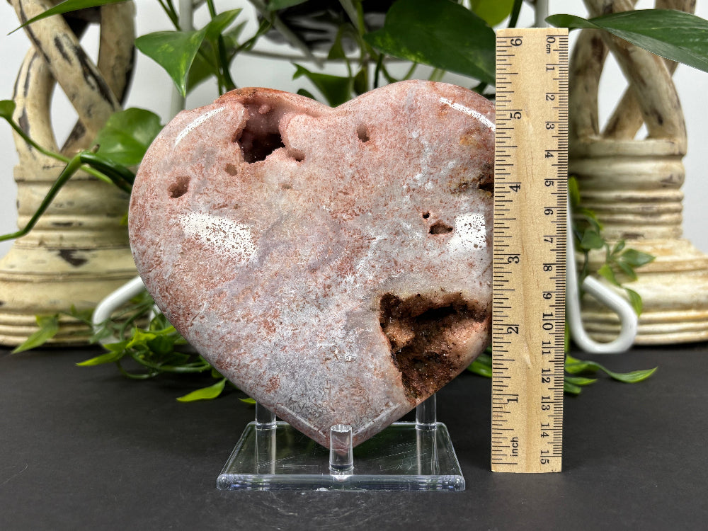 Pink Amethyst Heart Shaped Crystal - Gem Avenue