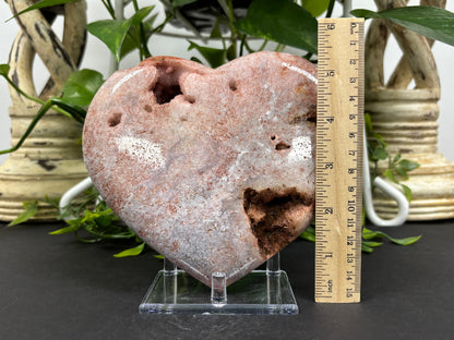 Pink Amethyst Heart Shaped Crystal - Gem Avenue