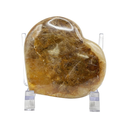 Natural polished heart-shaped Golden Healer Quartz crystal, perfect for meditation, healing and elegant decor - RSH316