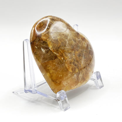Natural polished heart-shaped Golden Healer Quartz crystal, perfect for meditation, healing and elegant decor - RSH316