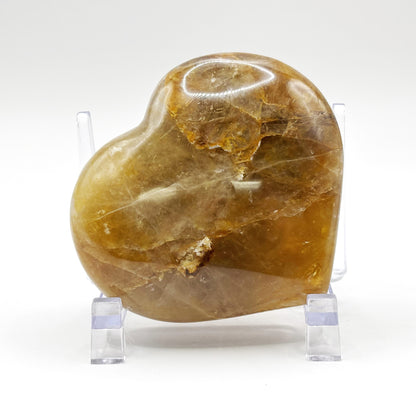Natural polished heart-shaped Golden Healer Quartz crystal, perfect for meditation, healing and elegant decor - RSH316