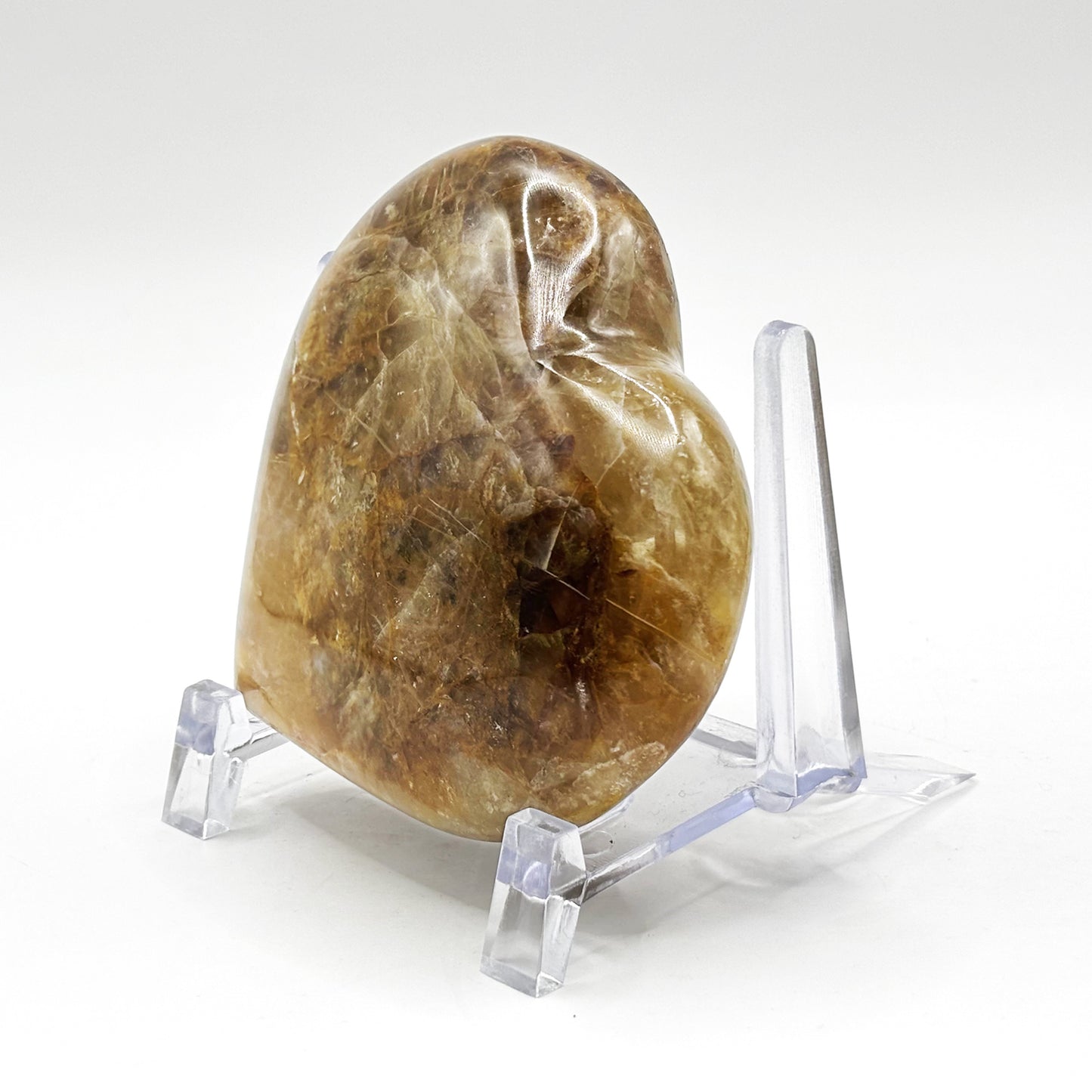 Natural polished heart-shaped Golden Healer Quartz crystal, perfect for meditation, healing and elegant decor - RSH316
