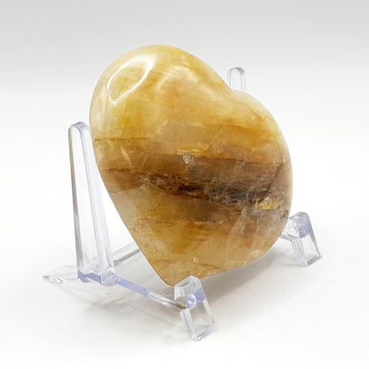 Natural Golden Healer Quartz heart-shaped polished gemstone, ideal for meditation, energy balance and decorative use - RSH317