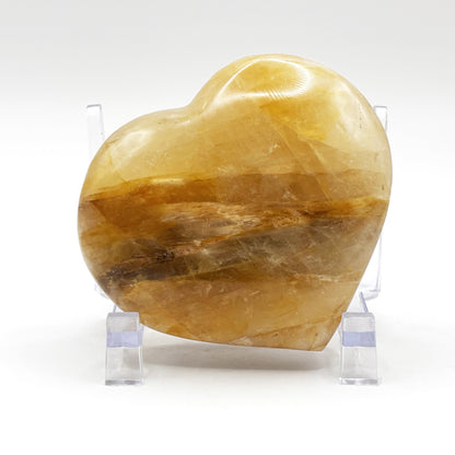 Natural Golden Healer Quartz heart-shaped polished gemstone, ideal for meditation, energy balance and decorative use - RSH317