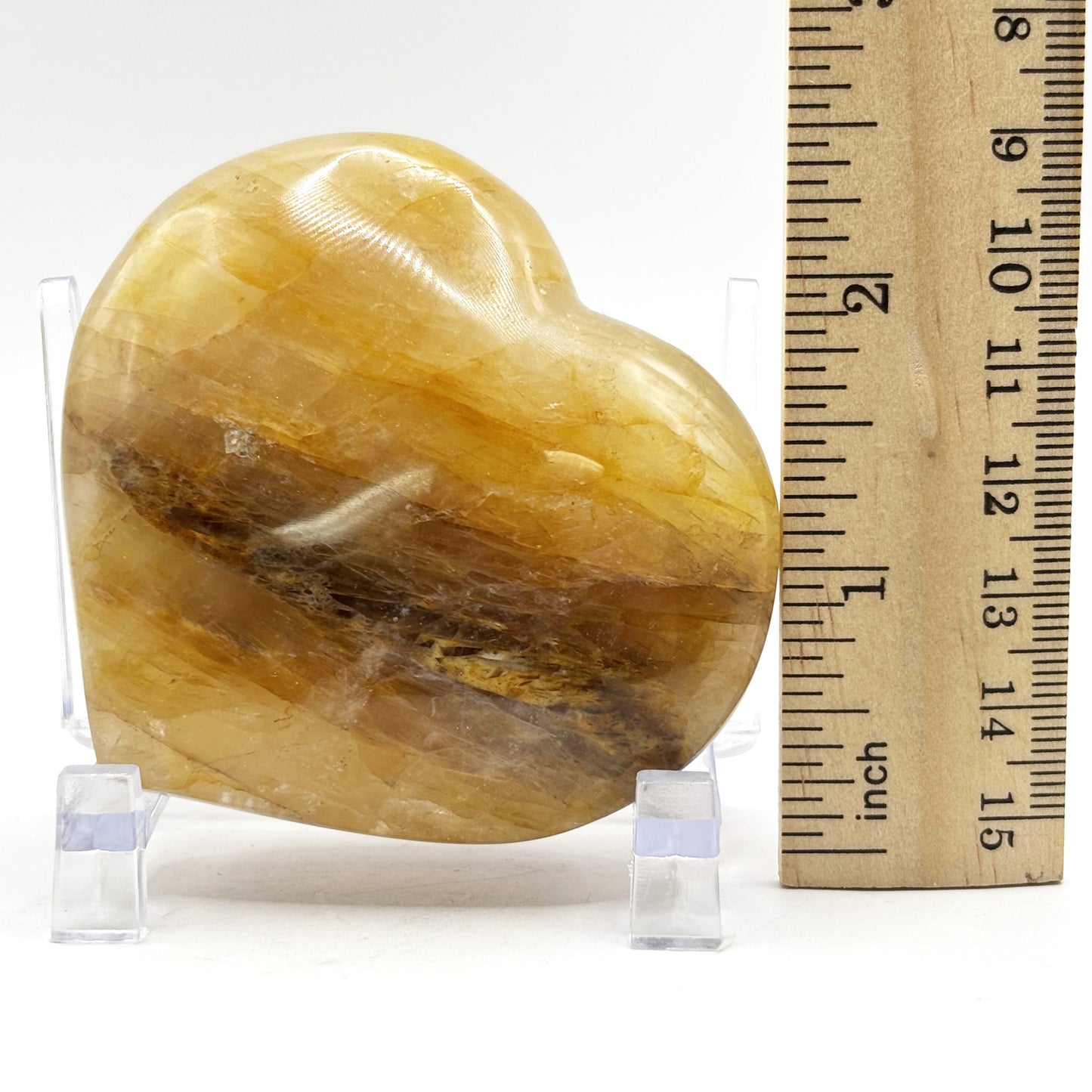 Natural Golden Healer Quartz heart-shaped polished gemstone, ideal for meditation, energy balance and decorative use - RSH317