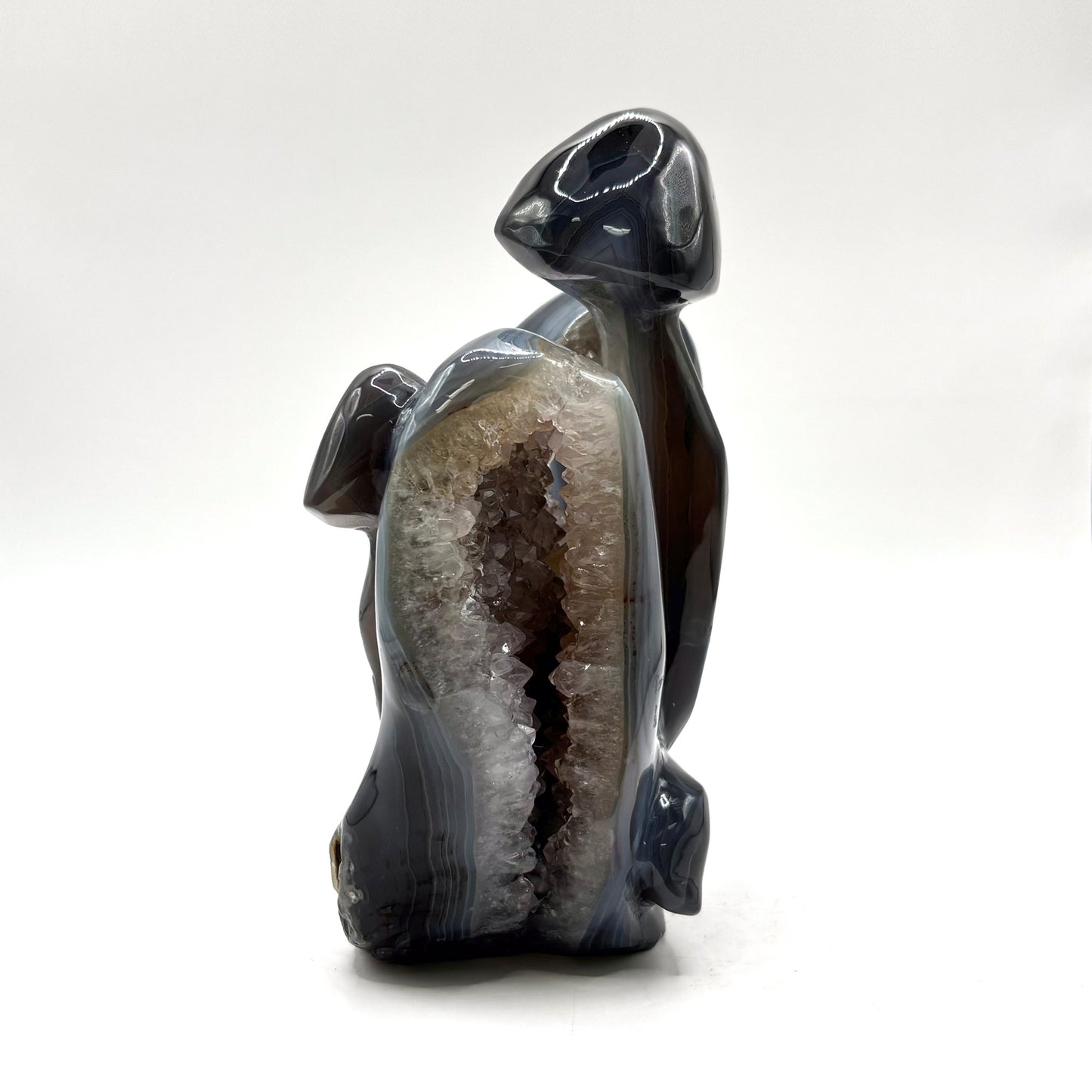 Natural Brown Agate Crystal Mushroom Cluster Carving for Energy Healing, Meditation, Good Luck & Home Decor - RSH321