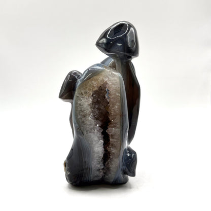 Natural Brown Agate Crystal Mushroom Cluster Carving for Energy Healing, Meditation, Good Luck & Home Decor - RSH321