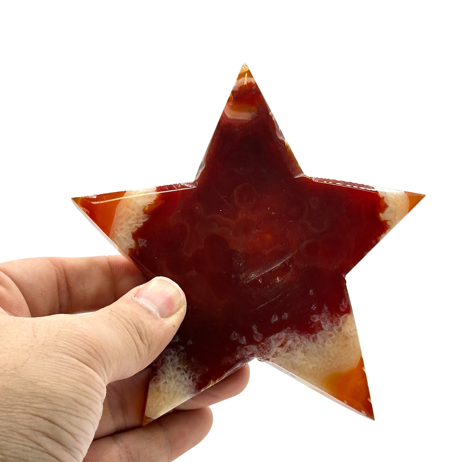 Hand Polished Carnelian Star Crystal - Gem Avenue
