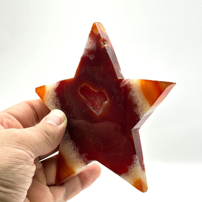 Hand Polished Carnelian Star Crystal - Gem Avenue