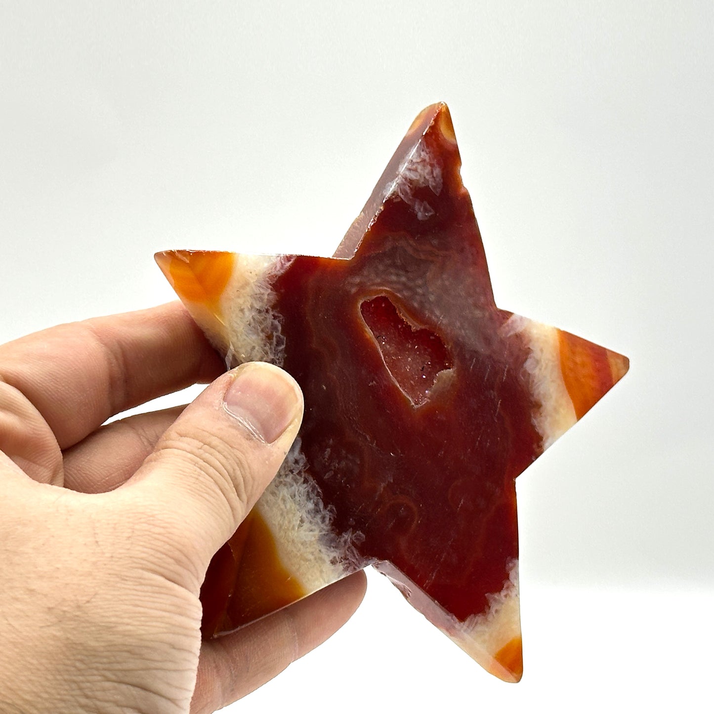 Hand Polished Carnelian Star Crystal - Gem Avenue