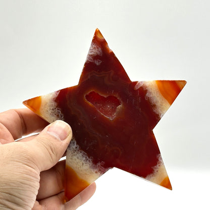 Hand Polished Carnelian Star Crystal - Gem Avenue