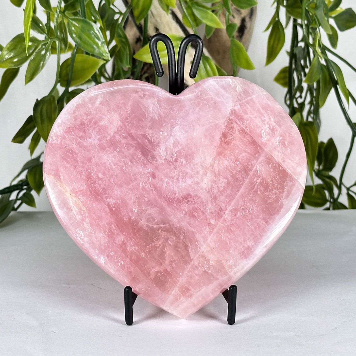 Natural Rose Quartz Crystal Heart - Gem Avenue 