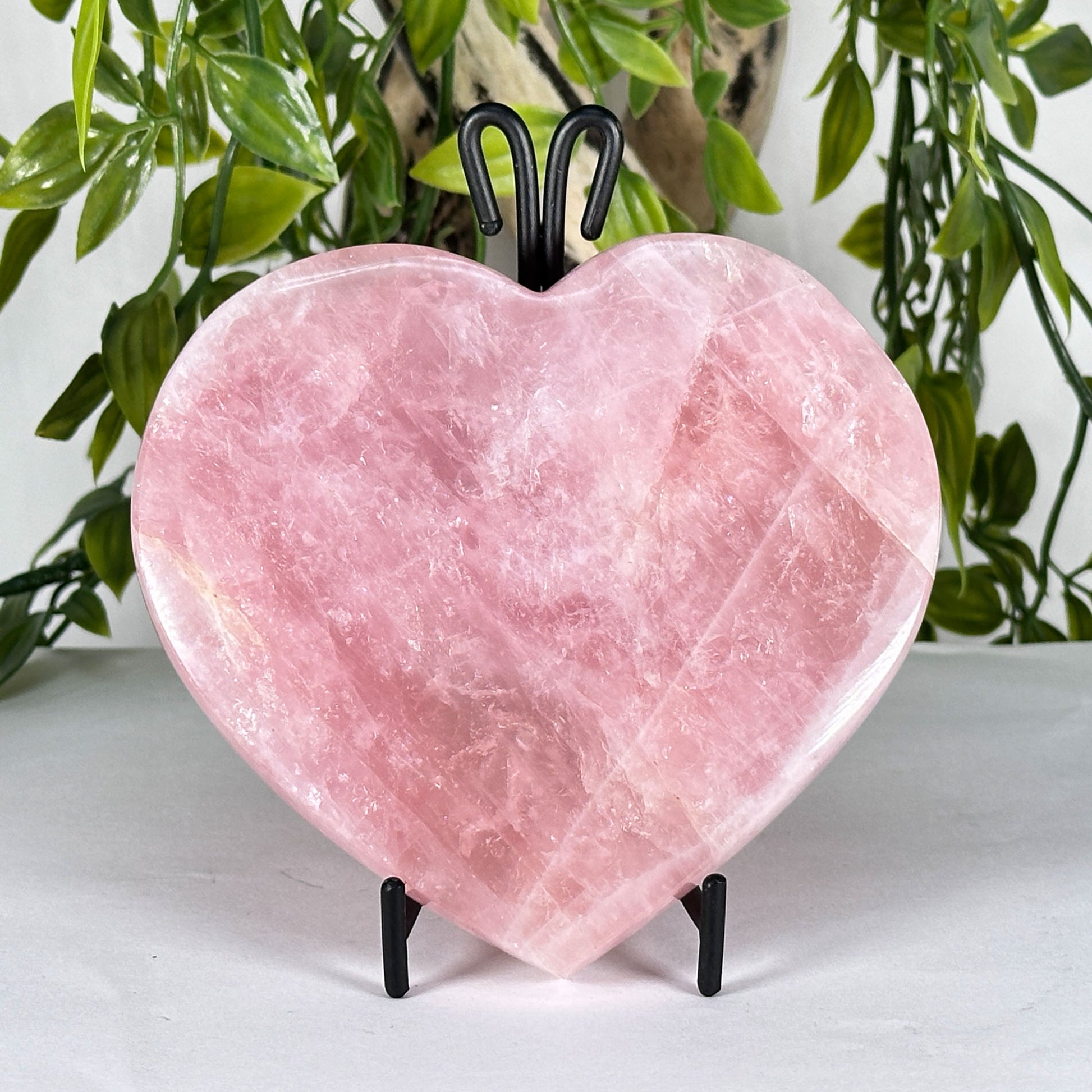 Natural Rose Quartz Crystal Heart - Gem Avenue 