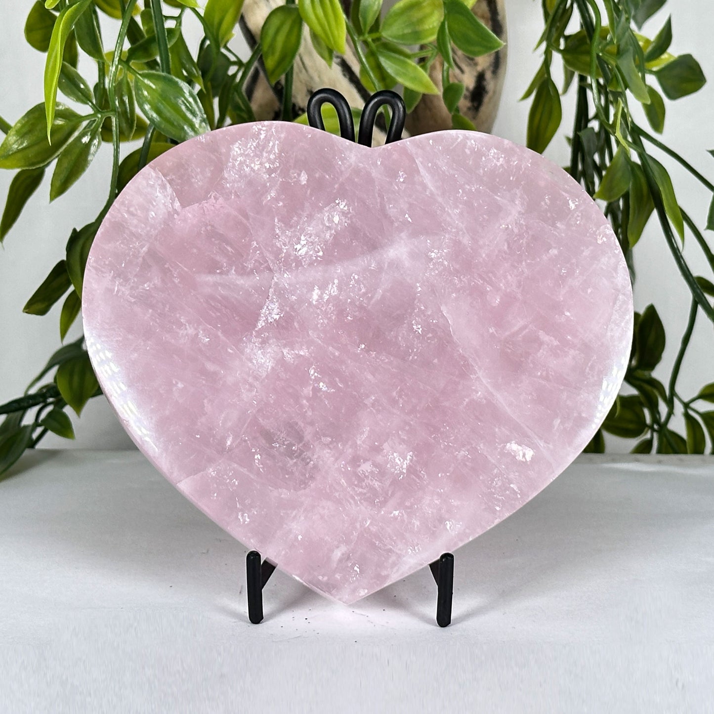 Natural Rose Quartz Crystal Heart - Gem Avenue