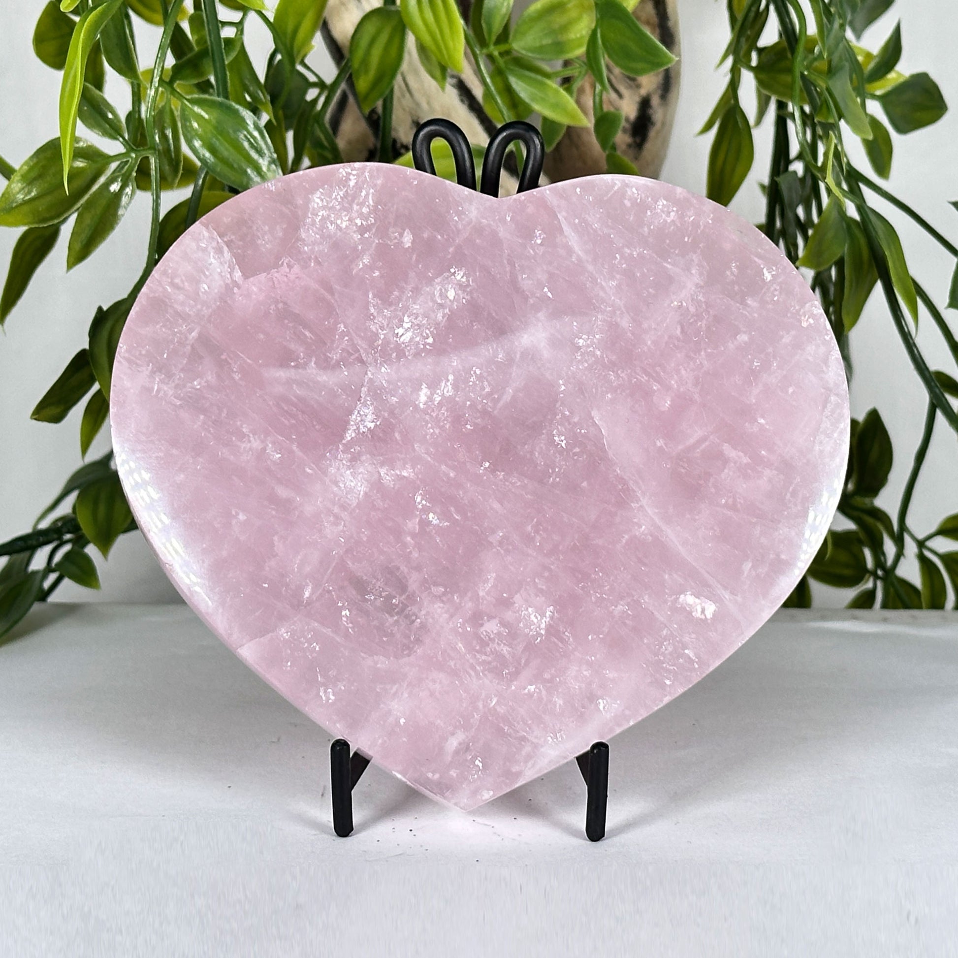 Natural Rose Quartz Crystal Heart - Gem Avenue