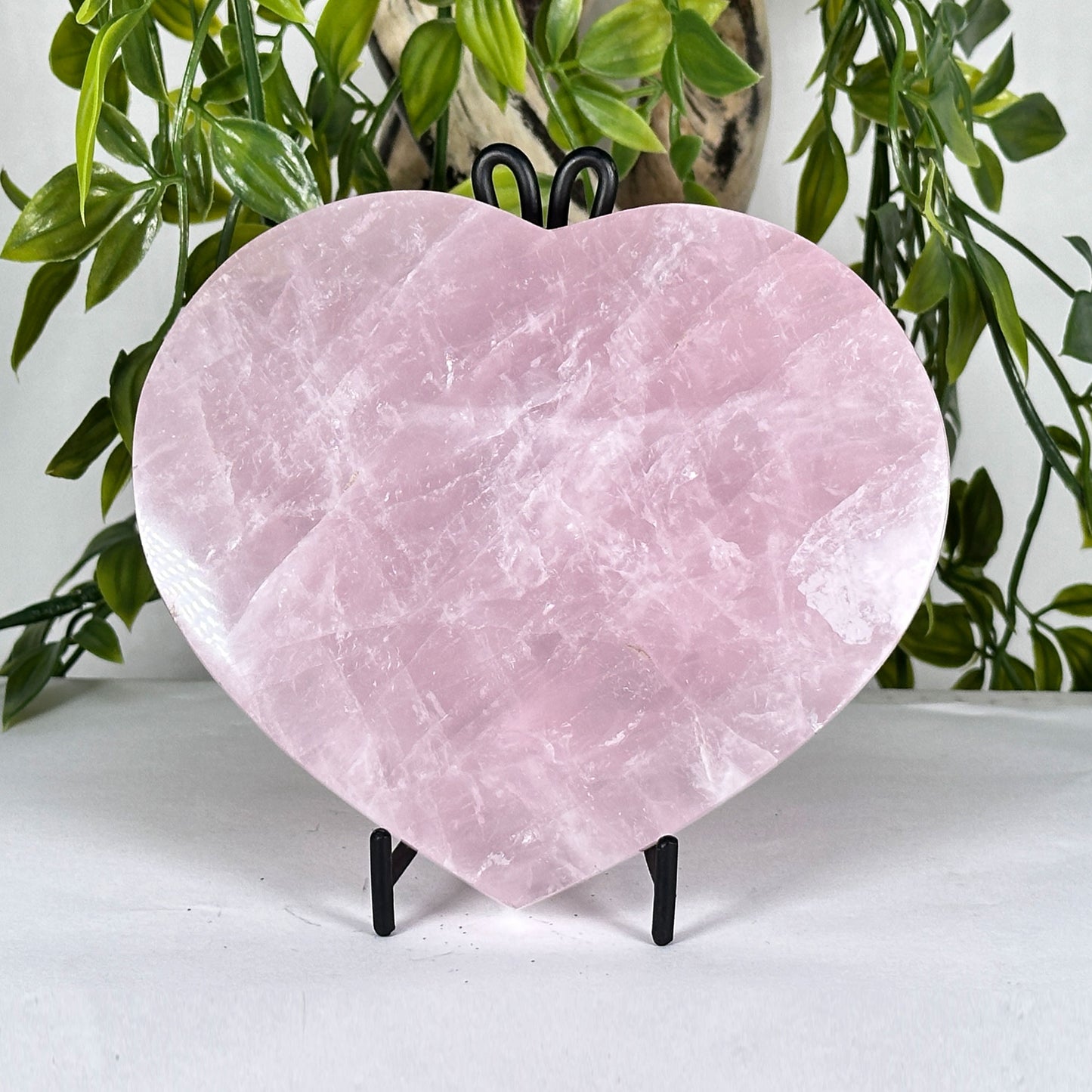 Natural Rose Quartz Crystal Heart - Gem Avenue