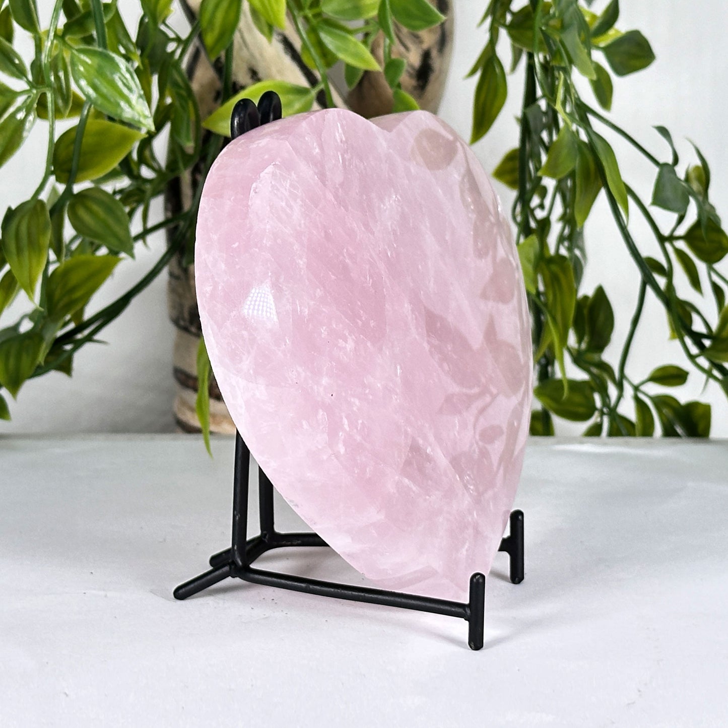 Natural Rose Quartz Crystal Heart - Gem Avenue
