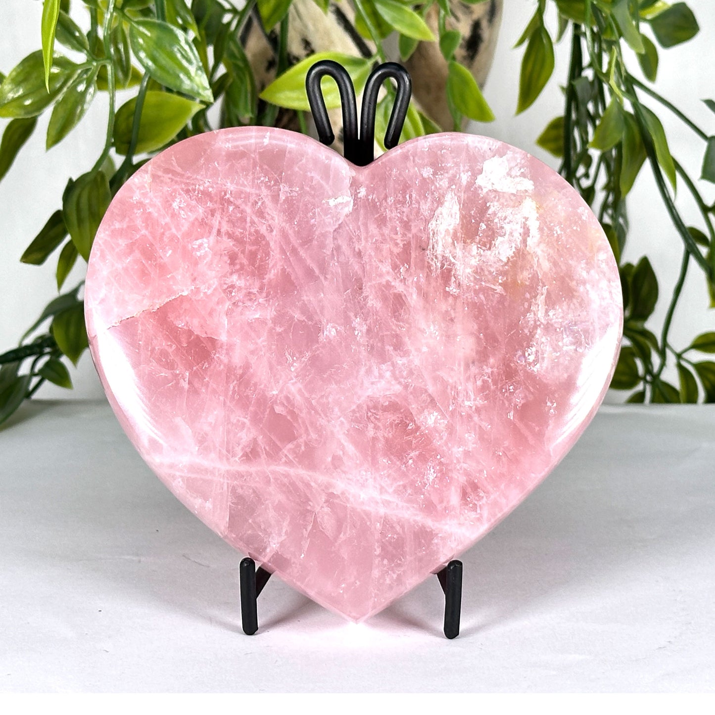 Natural Rose Quartz Crystal Heart - Gem Avenue