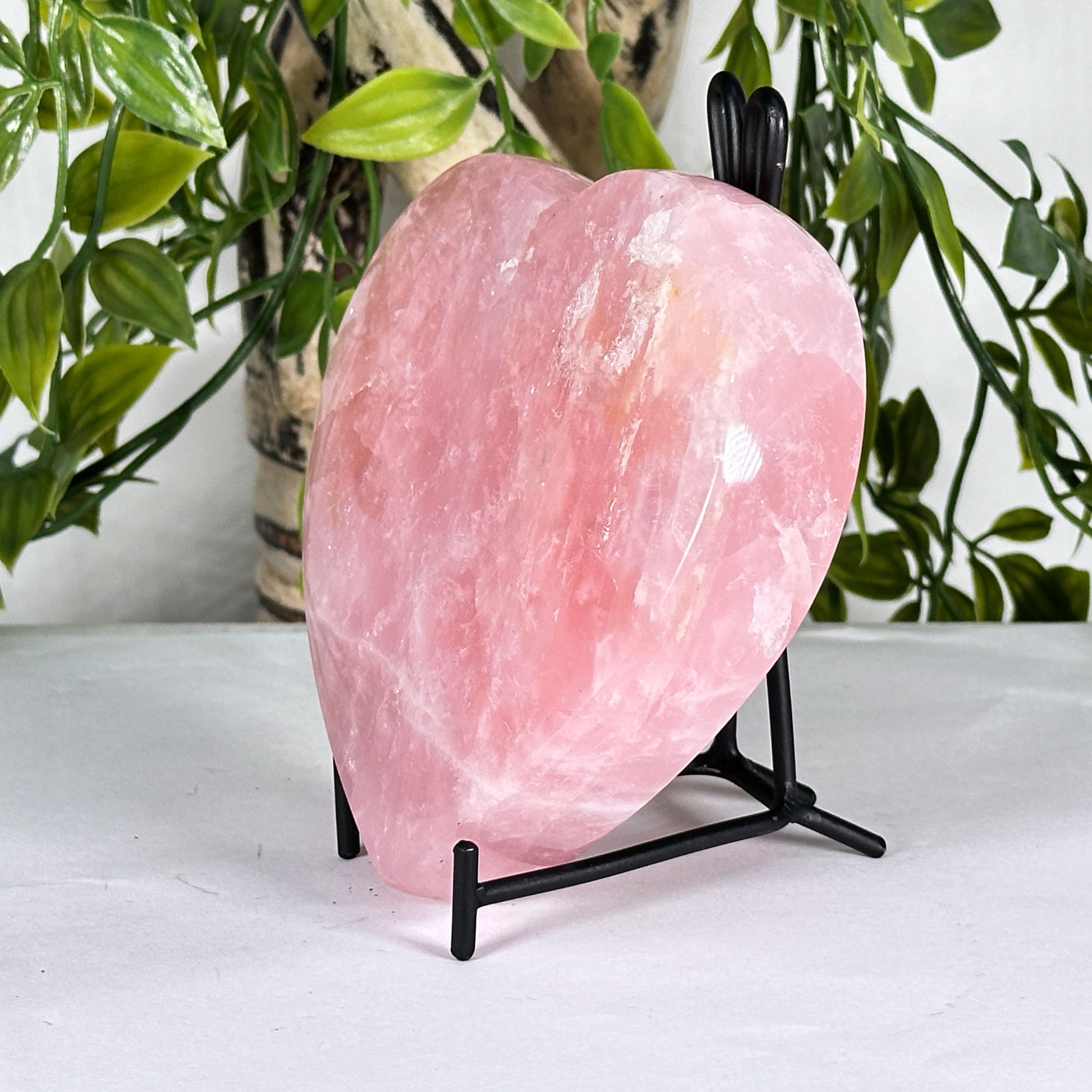 Natural Rose Quartz Crystal Heart - Gem Avenue