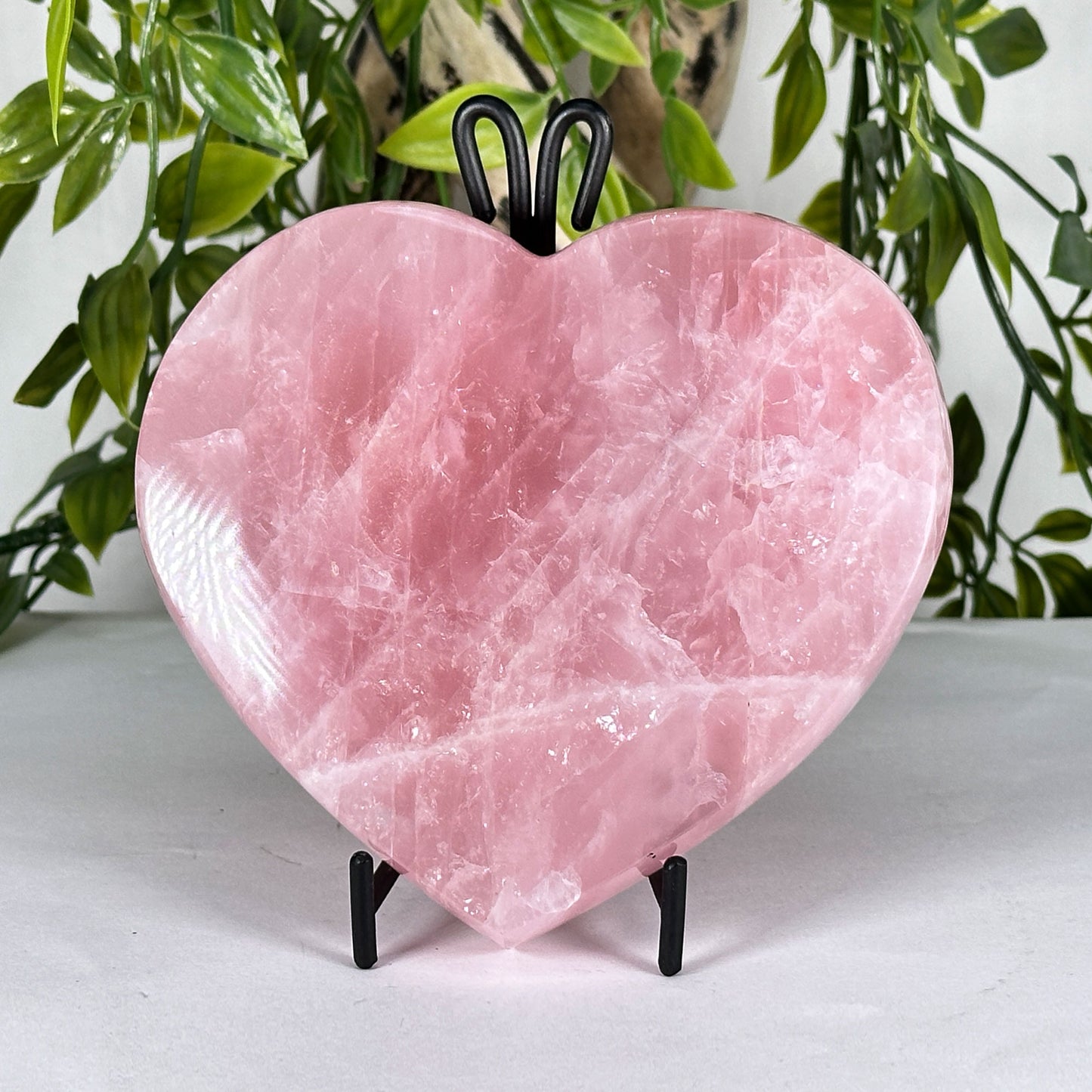 Natural Rose Quartz Crystal Heart - Gem Avenue
