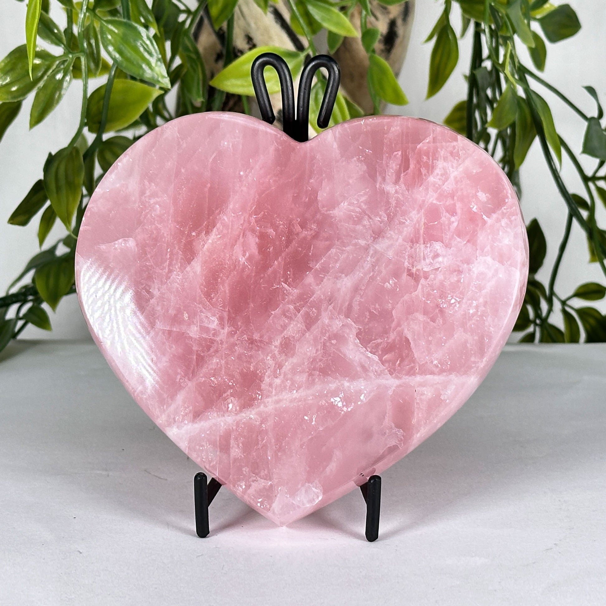 Natural Rose Quartz Crystal Heart - Gem Avenue