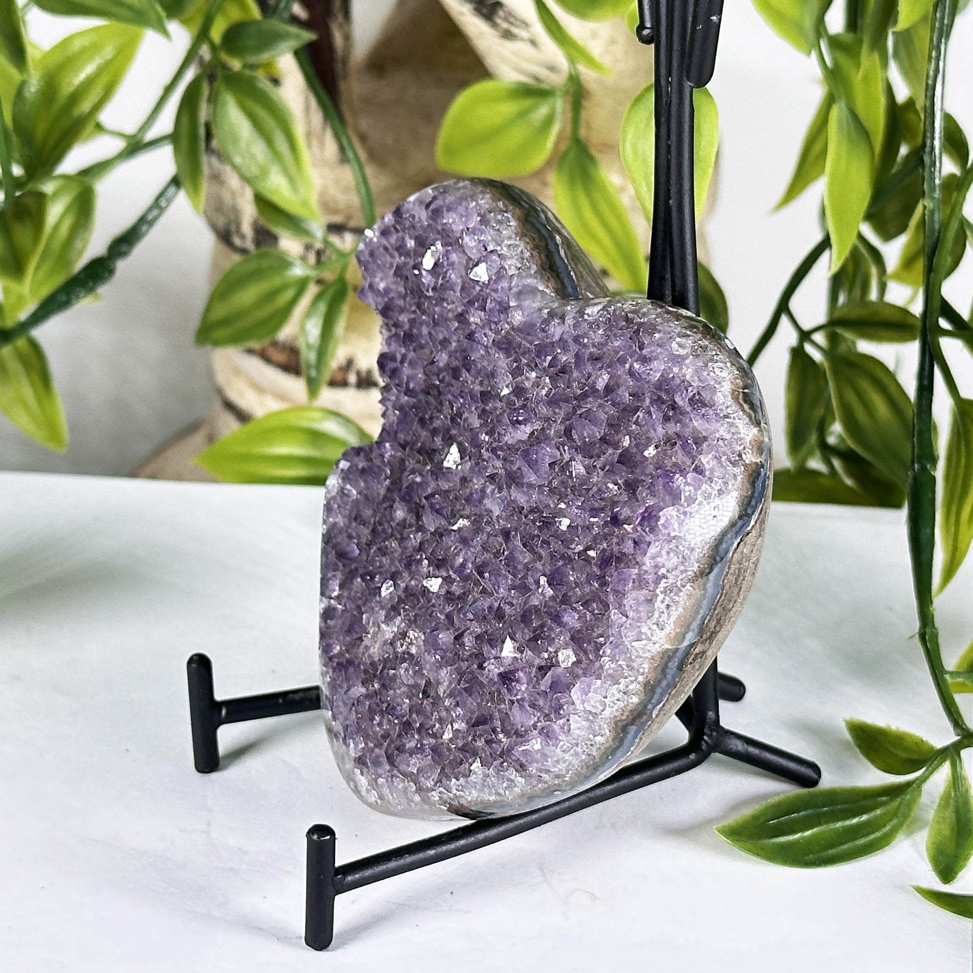Natural Amethyst Crystal Heart - Gem Avenue