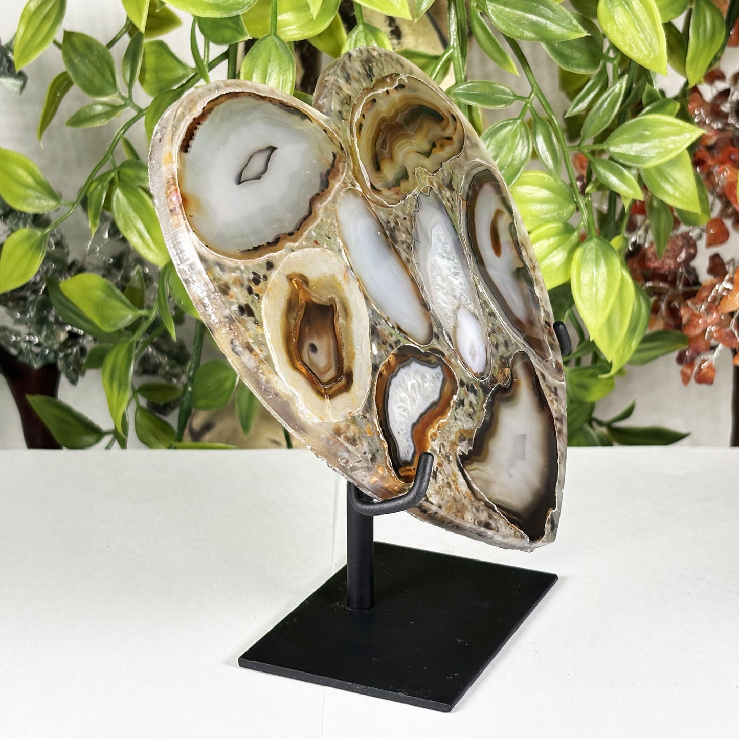 Natural Agate Mosaic Heart - Gem Avenue Retail