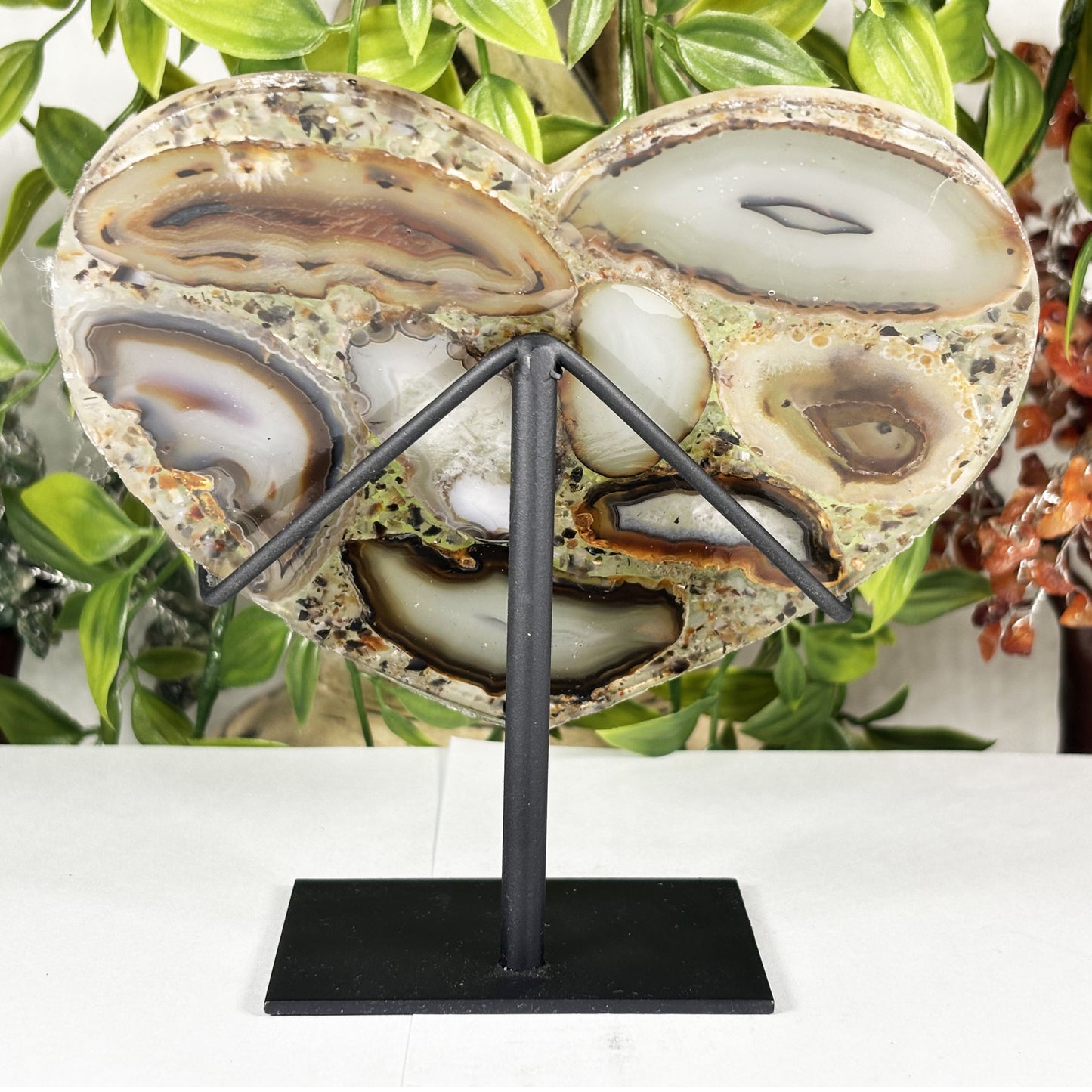 Natural Agate Mosaic Heart - Gem Avenue Retail