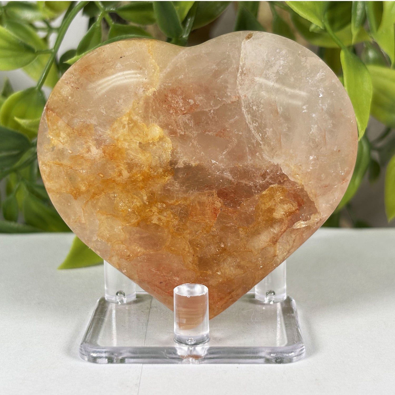 Golden Healer Quartz Crystal Gemstone Heart - Gem Avenue Retail