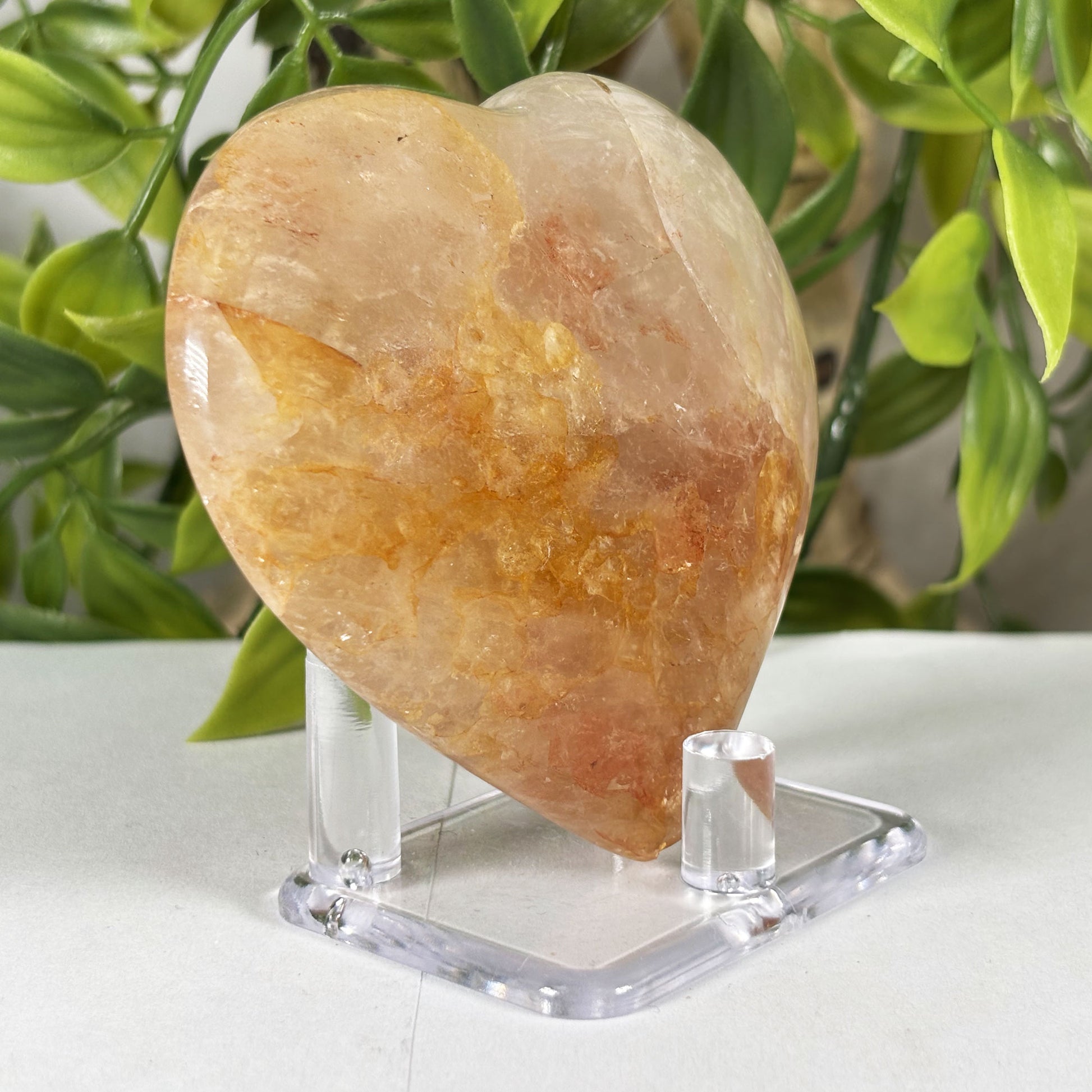 Golden Healer Quartz Crystal Gemstone Heart - Gem Avenue Retail