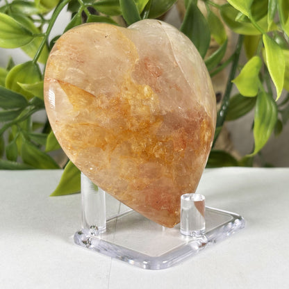 Golden Healer Quartz Crystal Gemstone Heart - Gem Avenue Retail