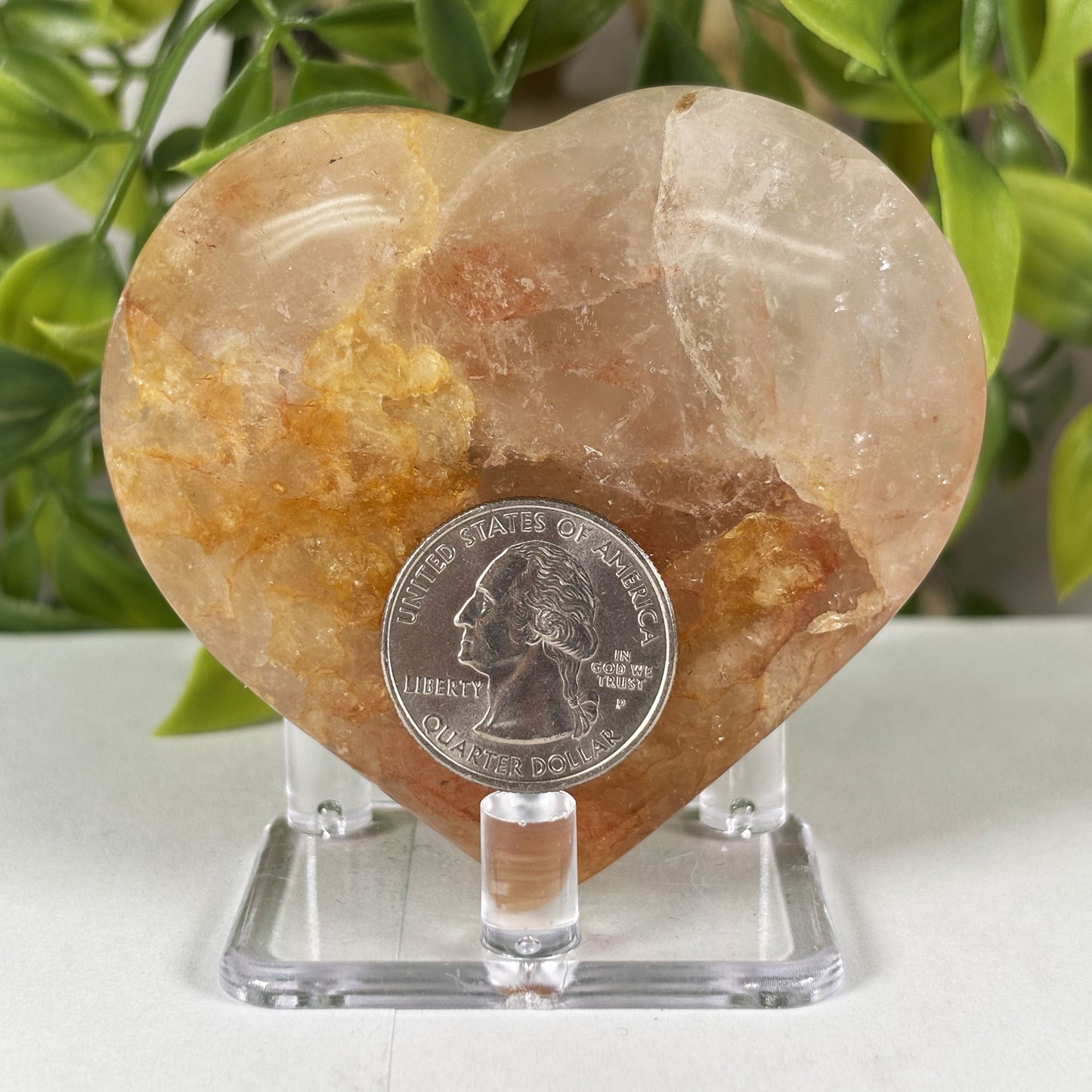 Golden Healer Quartz Crystal Gemstone Heart - Gem Avenue Retail