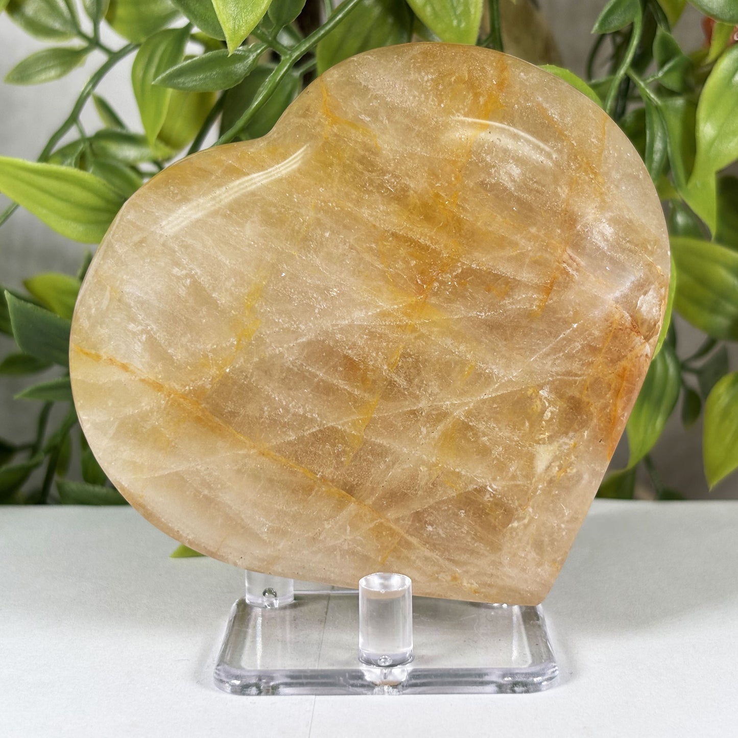 Golden Healer Quartz Crystal Gemstone Heart - Gem Avenue Retail