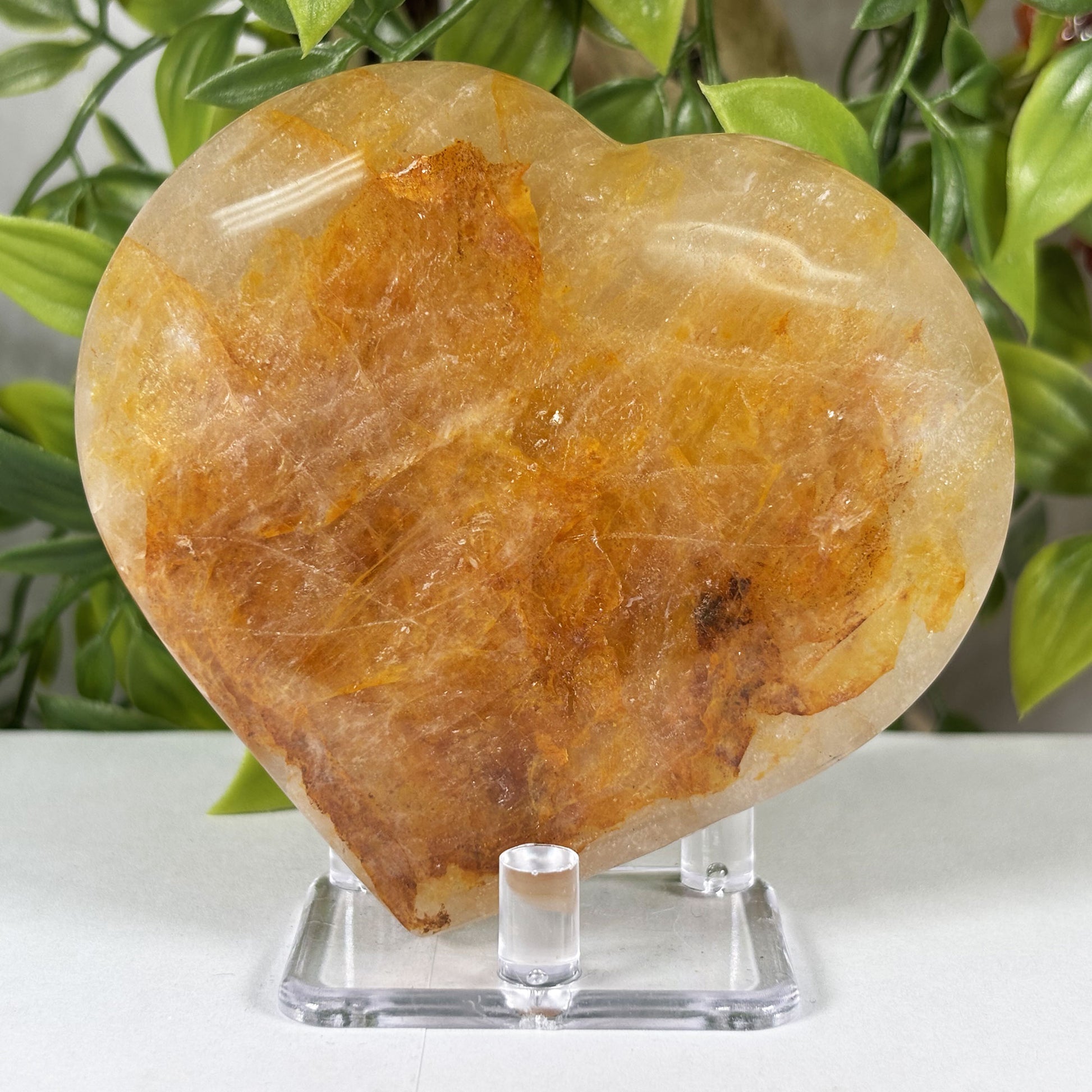 Golden Healer Quartz Crystal Gemstone Heart - Gem Avenue Retail