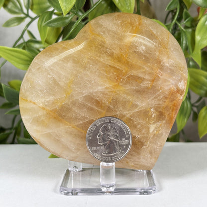 Golden Healer Quartz Crystal Gemstone Heart - Gem Avenue Retail
