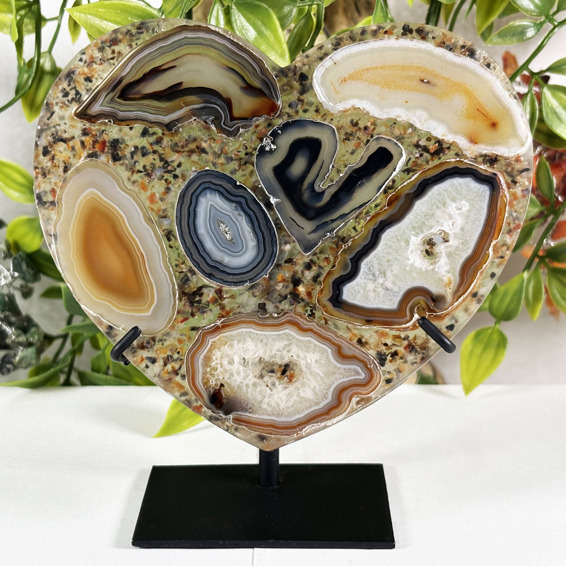 Agate Crystal Gemstone Heart - Gem Avenue Retail