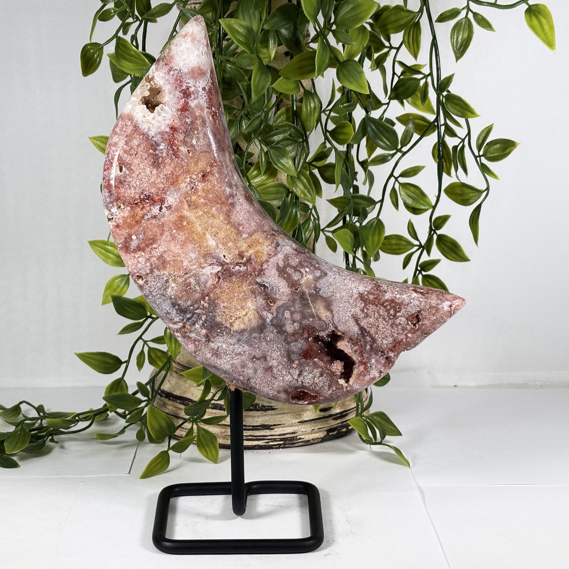Pink Amethyst Crystal Moon - Gem Avenue Retail