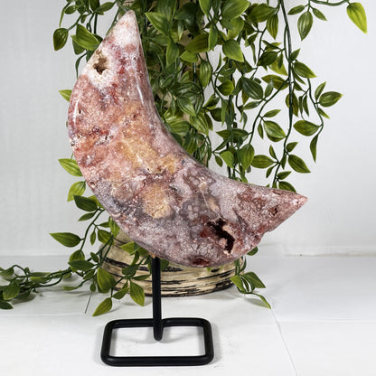 Pink Amethyst Crystal Moon - Gem Avenue Retail
