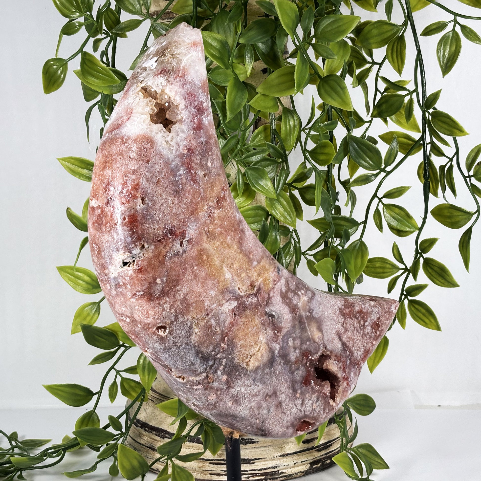 Pink Amethyst Crystal Moon - Gem Avenue Retail