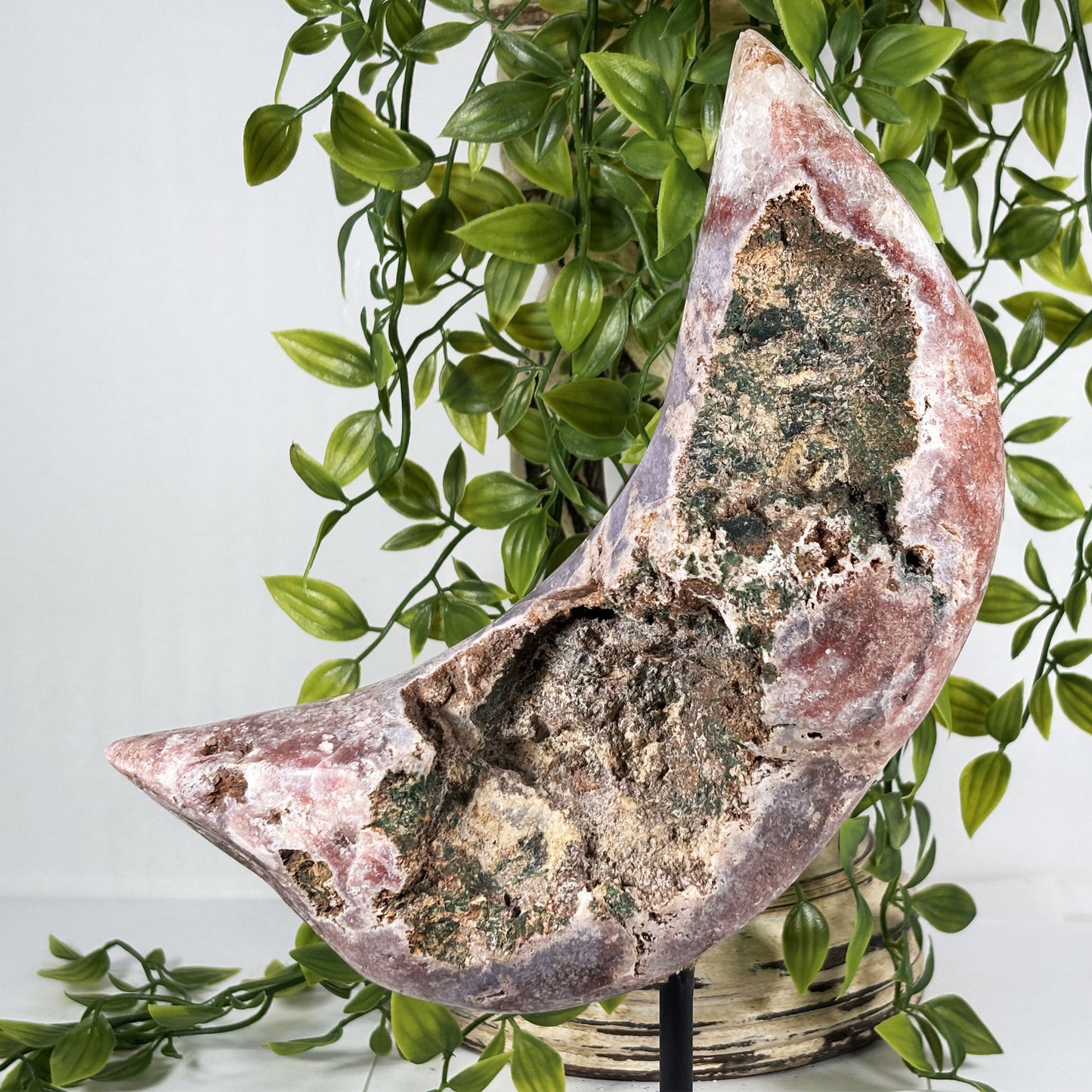 Pink Amethyst Crystal Moon - Gem Avenue Retail