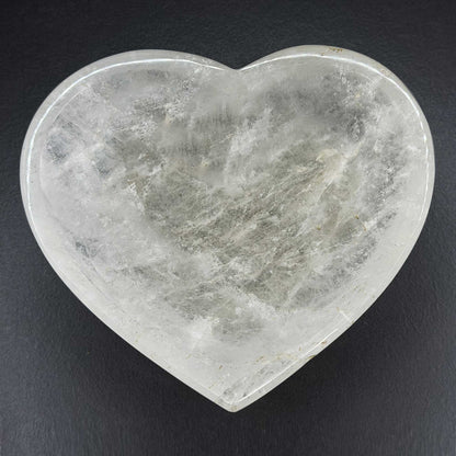 Clear Quartz Heart Bowl Polished Crystal Gemstone Decor - Gem Avenue Retail