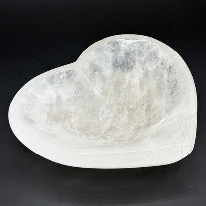 Clear Quartz Heart Bowl Polished Crystal Gemstone Decor - Gem Avenue Retail