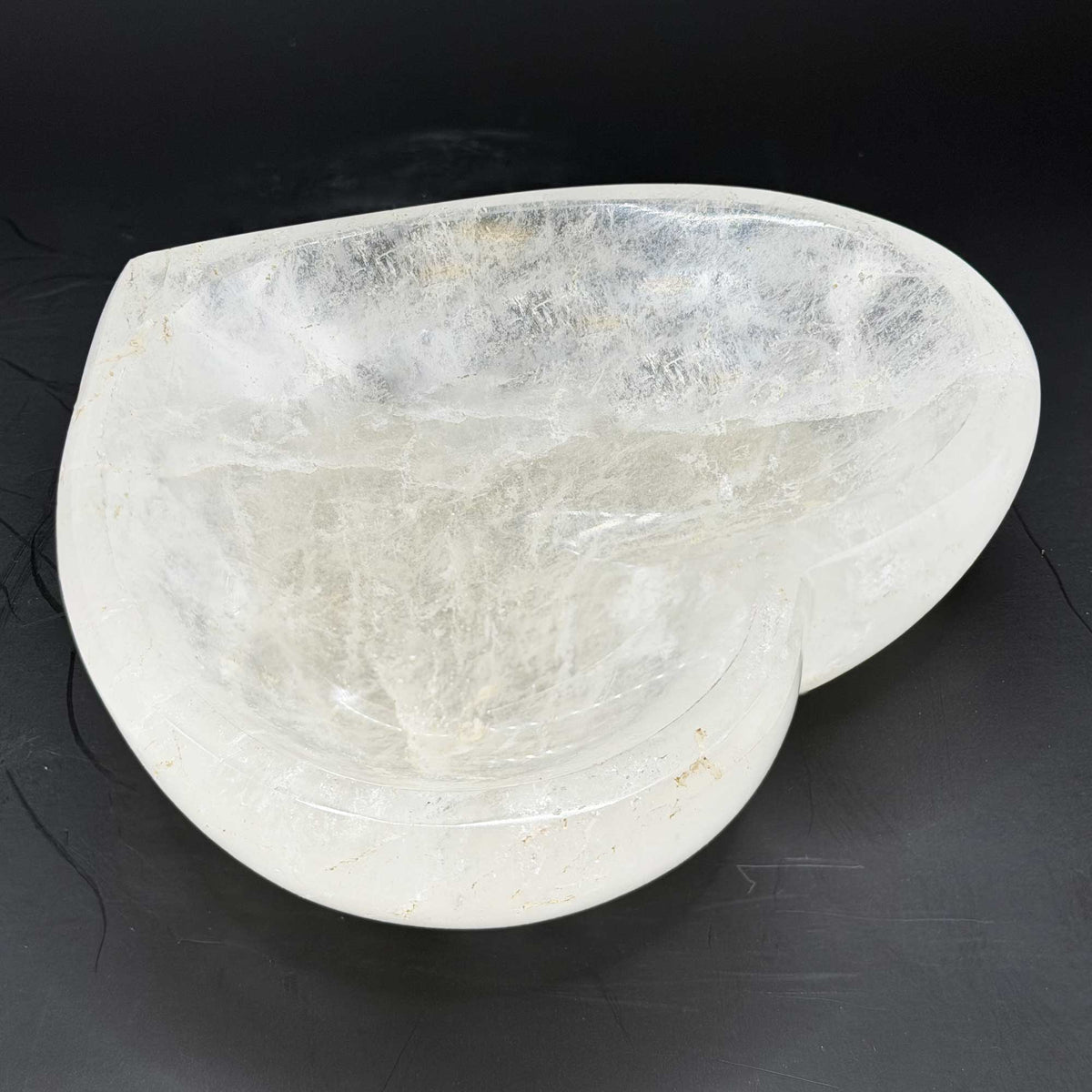 Clear Quartz Heart Bowl Polished Crystal Gemstone Decor - Gem Avenue Retail