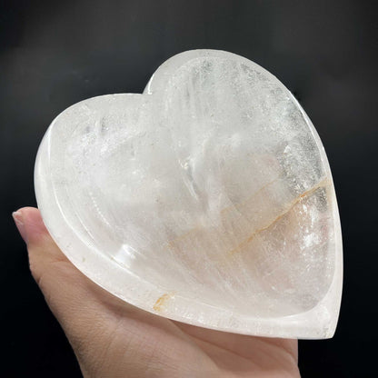 Clear Quartz Crystal Heart Bowl Polished Stone - Gem Avenue Retail