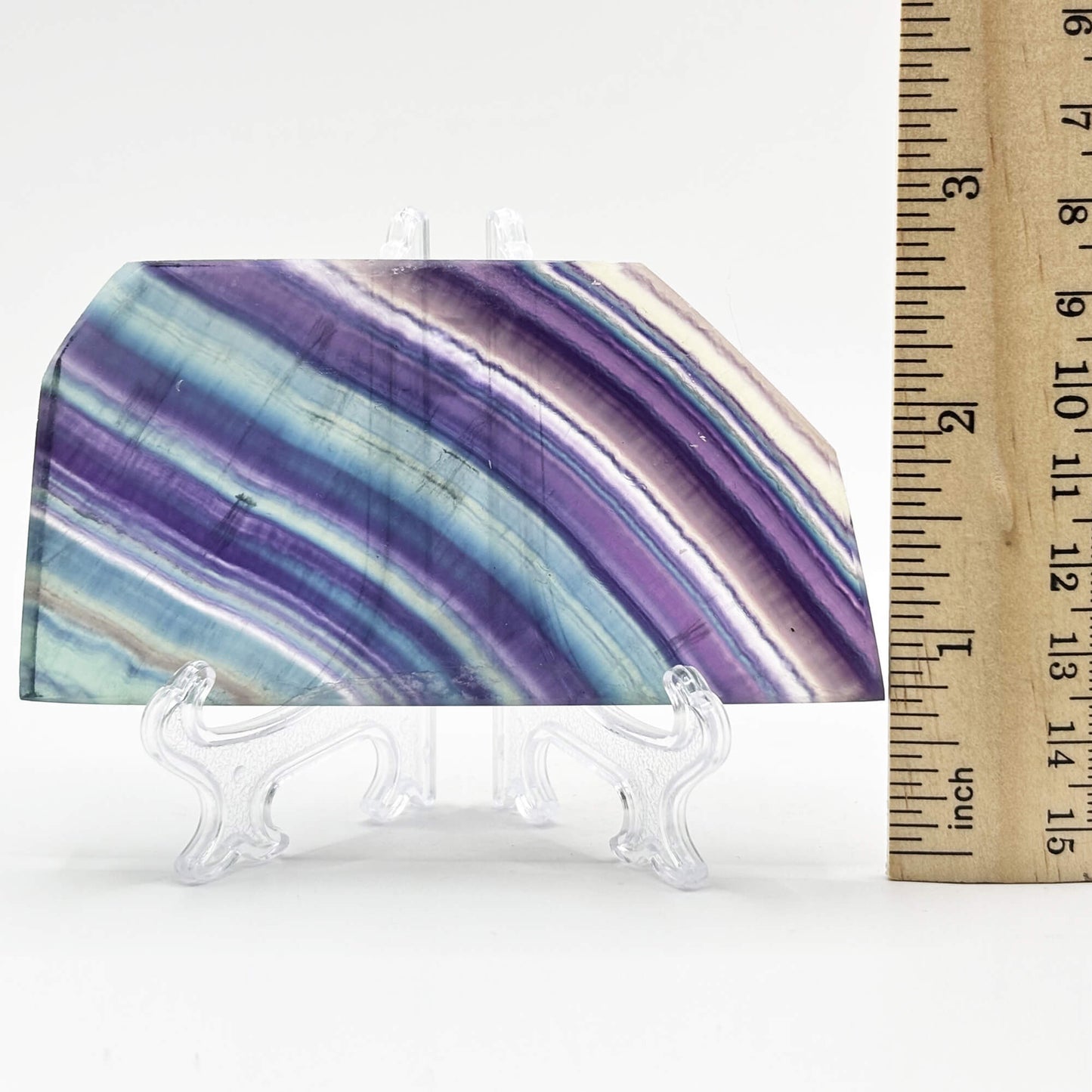 Natural Rainbow Fluorite Slab Polished Healing Stone for Energy Balance, Focus, and Vibrant Decorative Display – RSL069