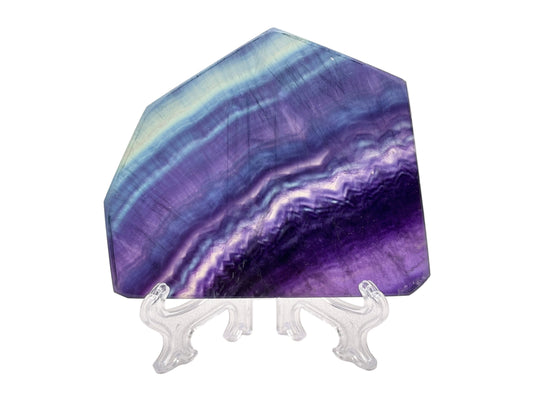 Natural Rainbow Fluorite Crystal Slab Polished Healing Stone for Energy Balance, Meditation & Home Decor - RSL071