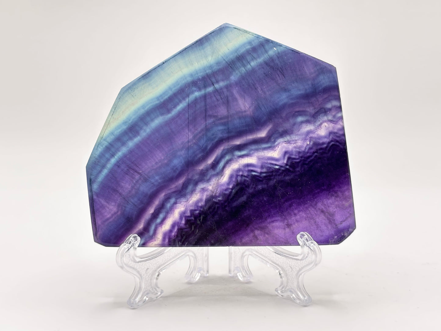 Natural Rainbow Fluorite Crystal Slab Polished Healing Stone for Energy Balance, Meditation & Home Decor - RSL071
