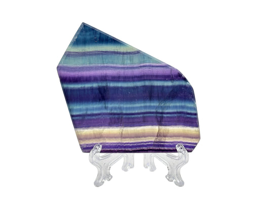 Natural Rainbow Fluorite Healing Stone Crystal Slab for Meditation, Energy, and Home Decor - RSL072